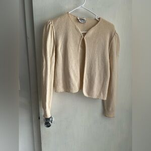 St. John Cream Cardigan Sweater